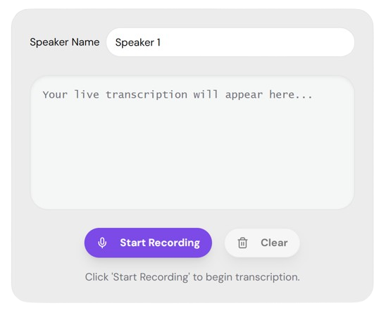 Live transcription