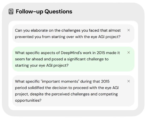 On-the-spot question suggestions